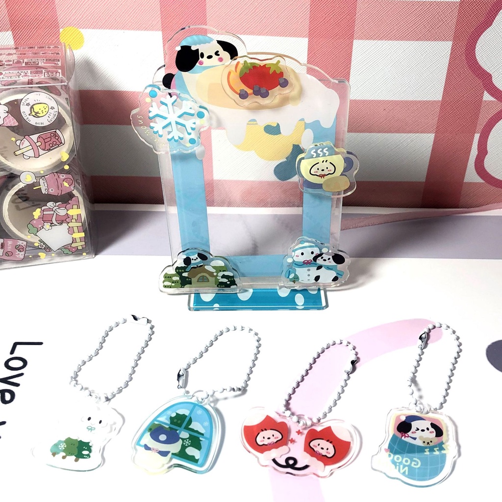 Giá Đỡ Trưng Bày Thẻ Ảnh Bằng Acrylic 3 Inch Hình Chú Cún Dễ Thương Trang Trí Bàn Làm Việc