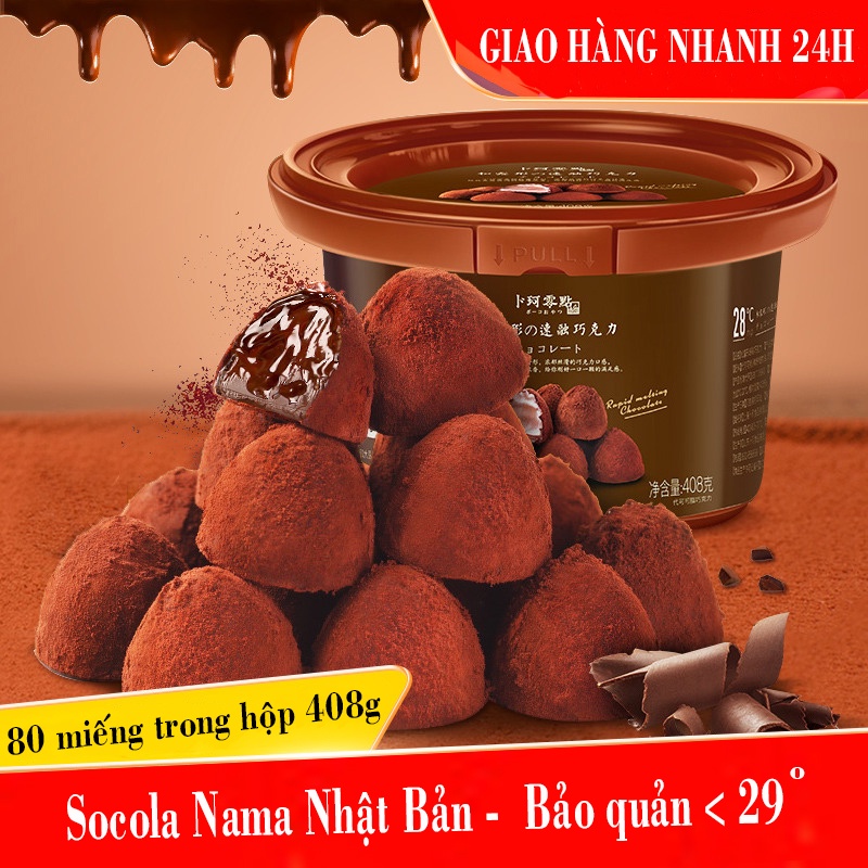 Nama socola 408g Socola tươi Nama Nhật Bản , nama chocolate xô 80 viên
