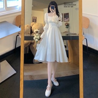 đầm xòe cổ vuông thời trang (thời trang vicky) Q02-1122