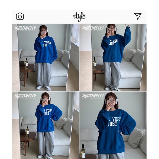 Áo sweater Nelly unisex nam nữ lót lông nelly32