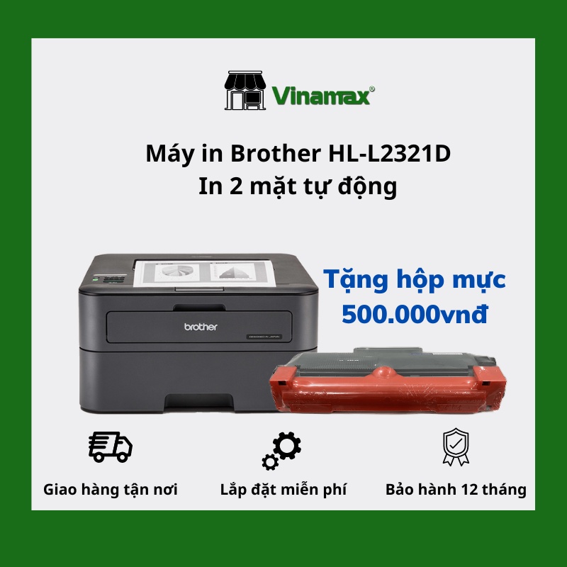 Máy in Laser Brother HL-L2321D in 2 mặt -HÀNG CHÍNH HÃNG 100%