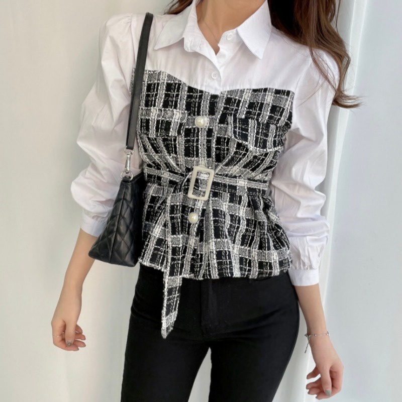 Áo Sơ Mi Phối Dạ Tweed Trong Phim Penhouse Hottrend