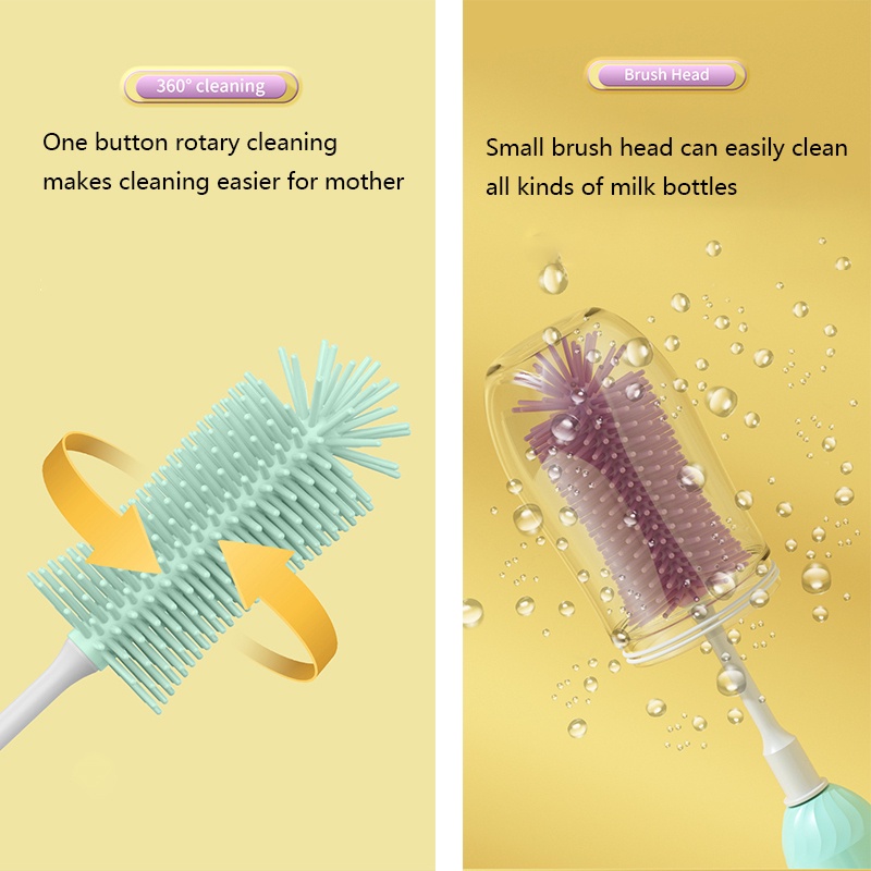 Cọ Vệ Sinh Bình Sữa Em Bé Bằng Điện Đa Năng Bằng Silicone