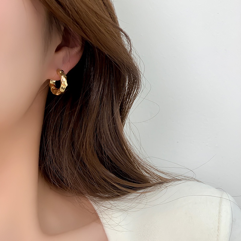 Bông Tai Kim Loại Thiết Kế Đơn Giản Phong Cách Âu Mỹ Thời Trang Cao Cấp