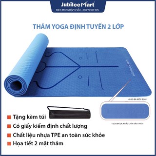 [Freeship] Thảm tập YOGA TPE cao cấp 2 mặt 6mm Siêu bền Chống trơn trượt Tặng kèm túi đựng và Dây buộc thảm