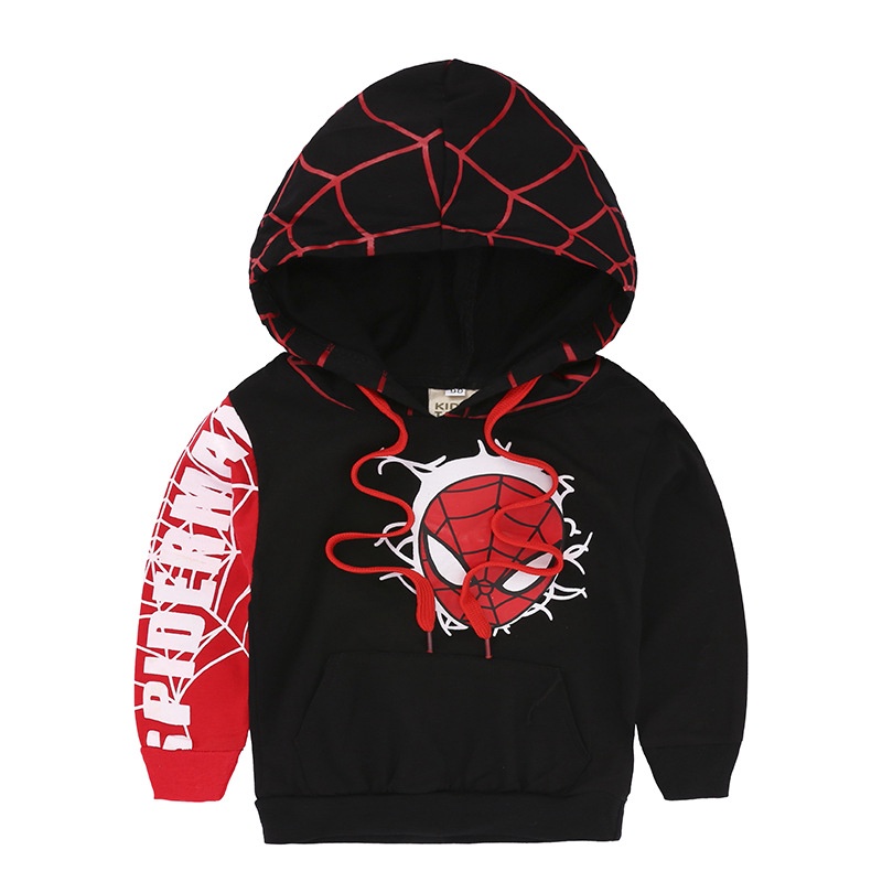 ┋✷▼Set Áo Hoodie Tay Dài + Quần Dài Hình Người Nhện Cho Bé Trai