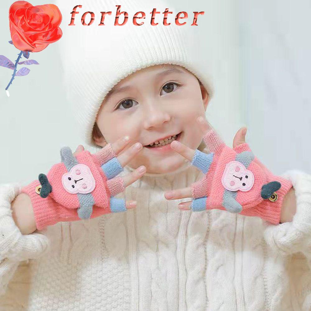 Găng Tay Hở Ngón Giữ Ấm Mùa Đông Thiết Kế Hình Chú Khỉ Hoạt Hình Phong Cách Hàn Quốc Dễ Thương Cho Bé Gái