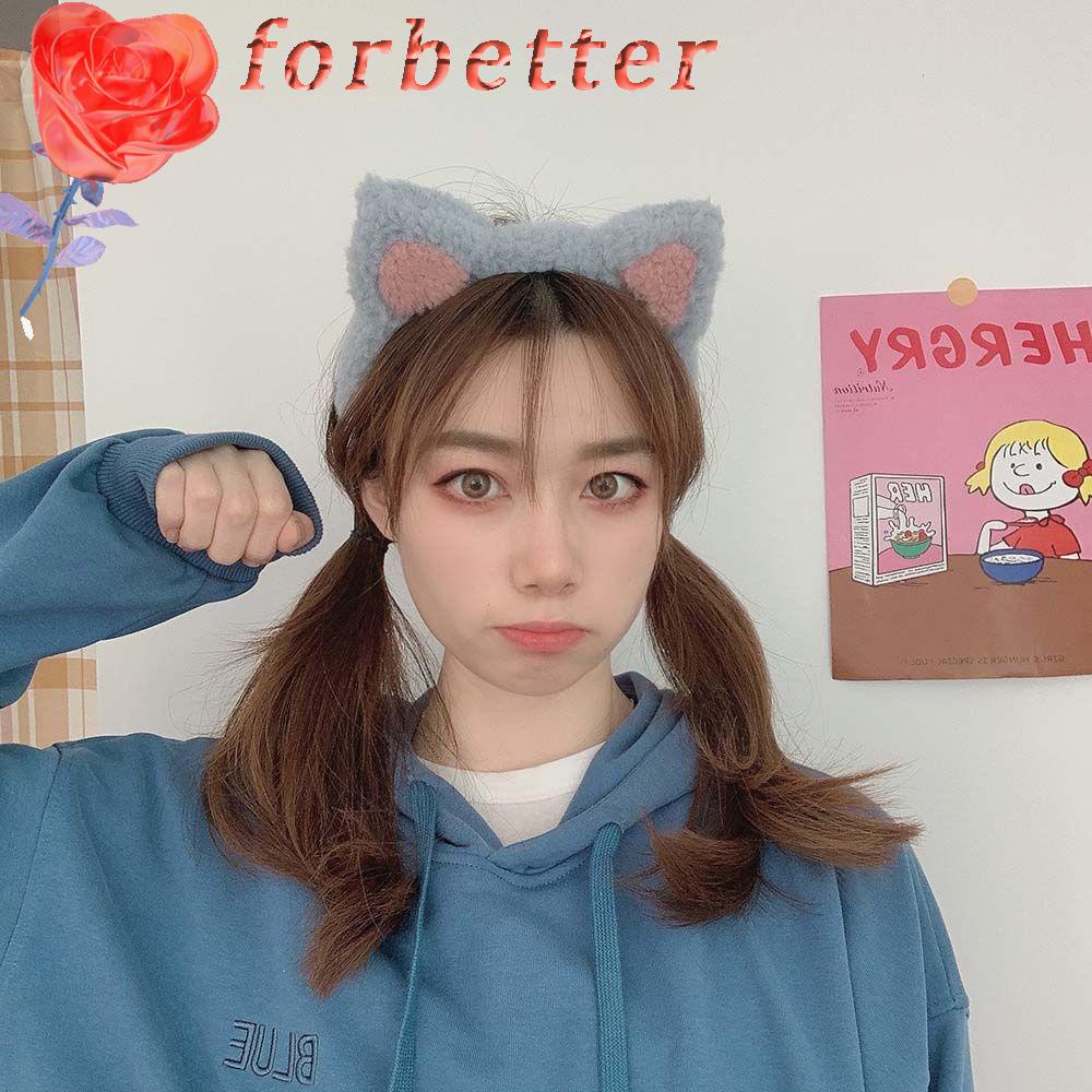 Băng đô tai mèo bằng vải bông dễ thương nhiều màu sắc