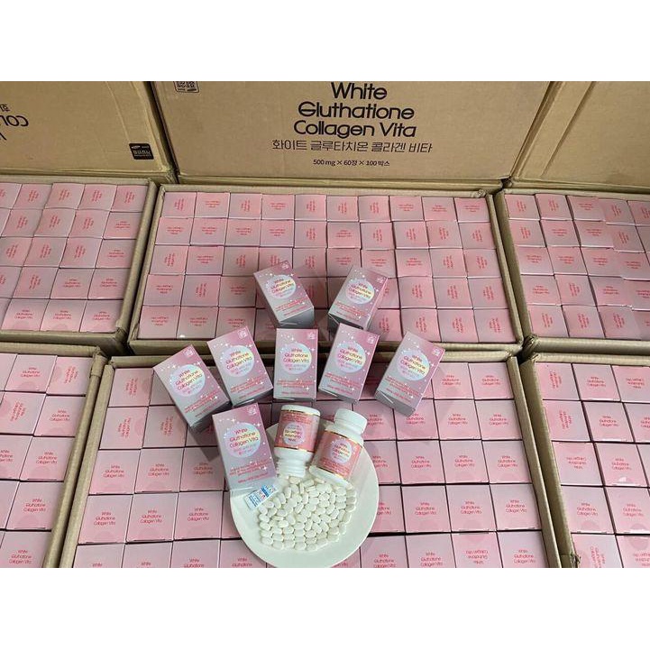 Viên uống trắng da tổng hợp White Glutathione Collagen Vita Hộp 60 viên - Hồi sinh làn da tươi trẻ khỏe