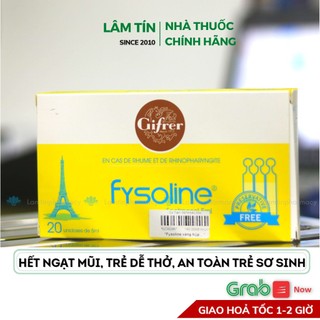 ✅(Chính Hãng) Fysoline Nước muối sinh lý Kháng khuẩn Pháp - Hỗ trợ nghẹt mũi, viêm mũi, sổ mũi ( hộp 20 ống*5ml)