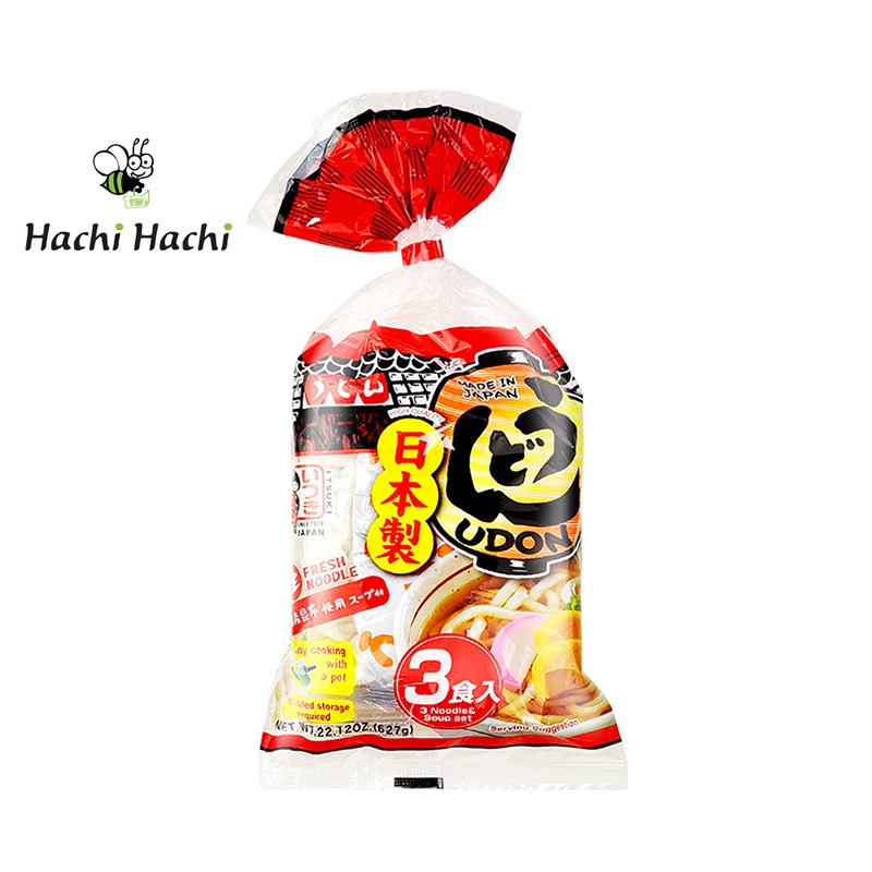 Mì Udon tươi Itsuki 627g (3 phần ăn) - Hachi Hachi Japan Shop