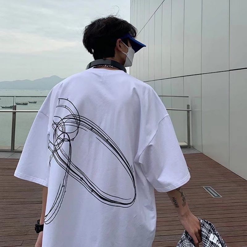 Áo Thun Tay Ngắn Cổ Tròn In Họa Tiết Hoạt Hình Phong Cách Hàn Quốc Thời Trang Cho Nam size M-8XL