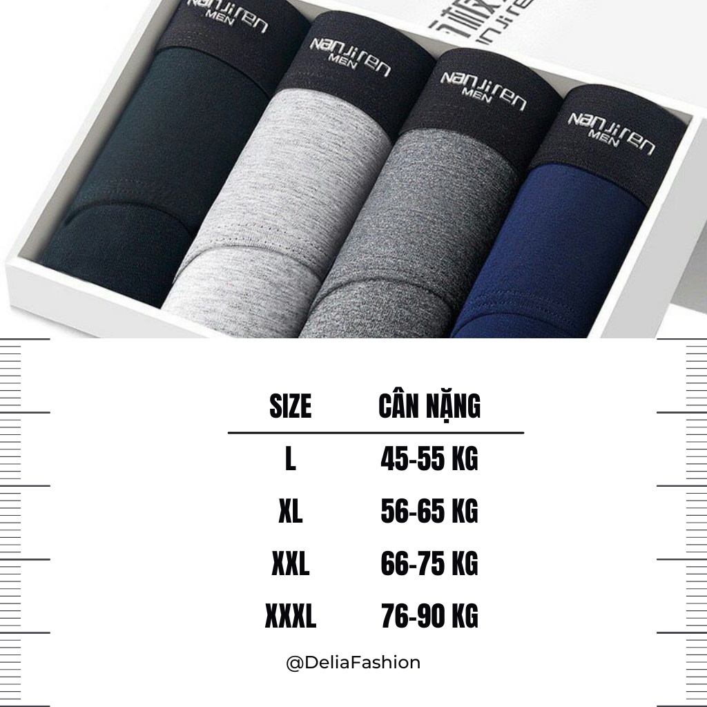 Combo 5 quần sịp nam, quần lót nam cotton lạnh co giãn 4 chiều thấm hút mồ hôi