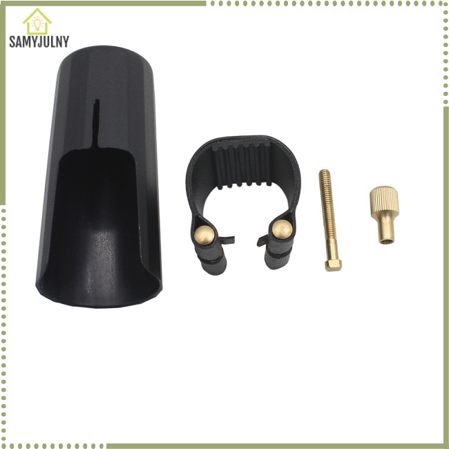 SAM Professional Artificial Leather Sax Saxophone Clarinet Bakelite Mouthpiece ClampClip Leather Ligature + Plastic Cap