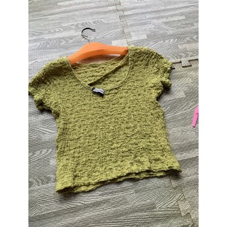 Áo croptop xốp cổ tròn