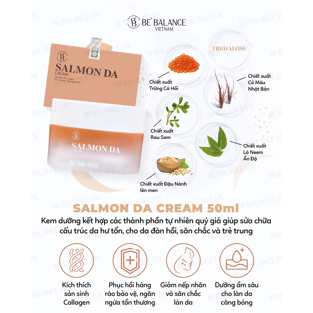 [DATE 2024] Be'Balance Kem dưỡng chống lão hoá Salmon Cream (50ml)