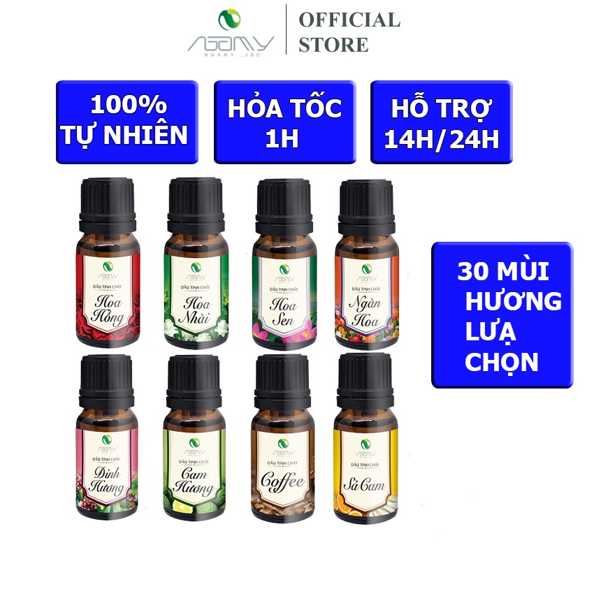 Tinh Dầu Thơm Phòng Nga My Thiên Nhiên Nguyên Chất Nhiều Mùi 10ml Có Kiểm Định Quatest Đuổi Muỗi Khử Mùi Thơm Phòng