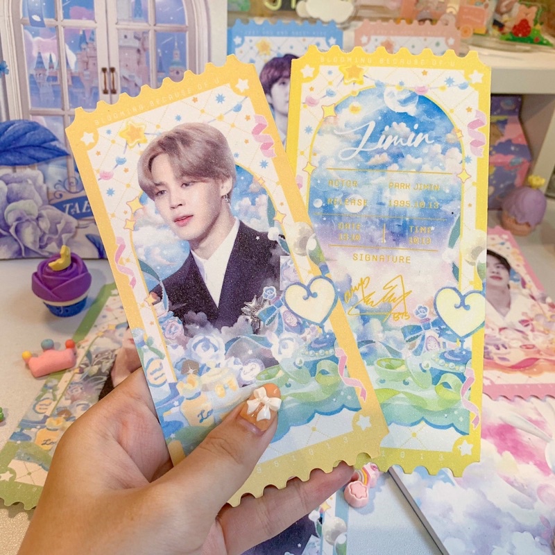 BTS TICKET cán kim tuyến bling bling