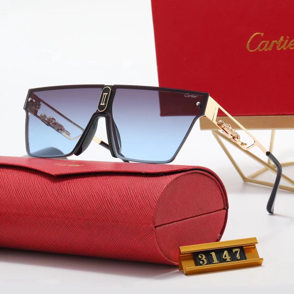 Cartier Kính Mát Gọng Vuông Oversize Chống Tia uv400 Thời Trang Sang Trọng Cho Nam Và Nữ