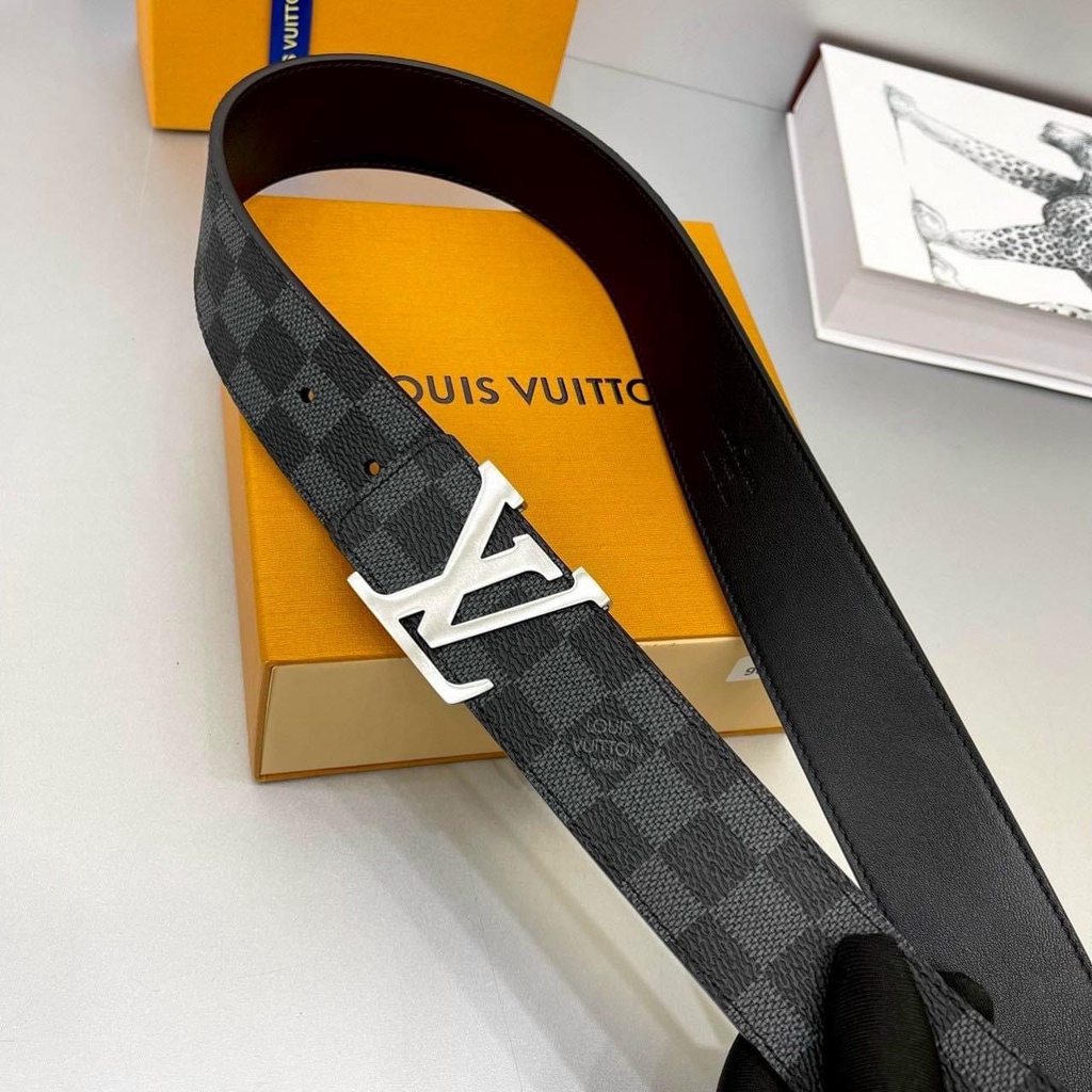 Dây Thắt Lưng , Dây Nit Nam LV Mặt Khoá Kim Loại Nguyên Khối Trẻ Trung Thanh Lịch Cao Cấp