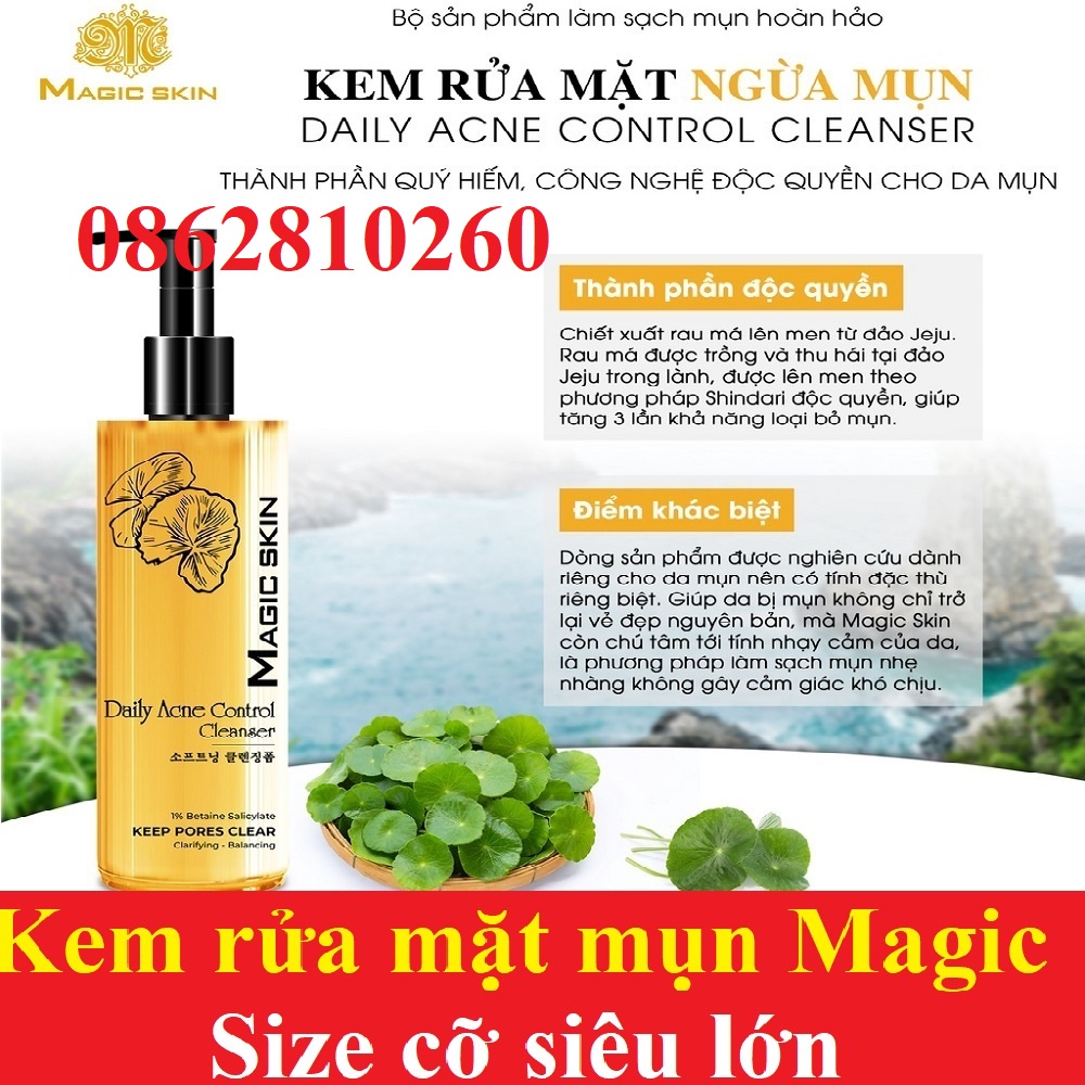 Kem rửa mặt ngừa mụn Daily Acne Control Cleanser Magic Skin