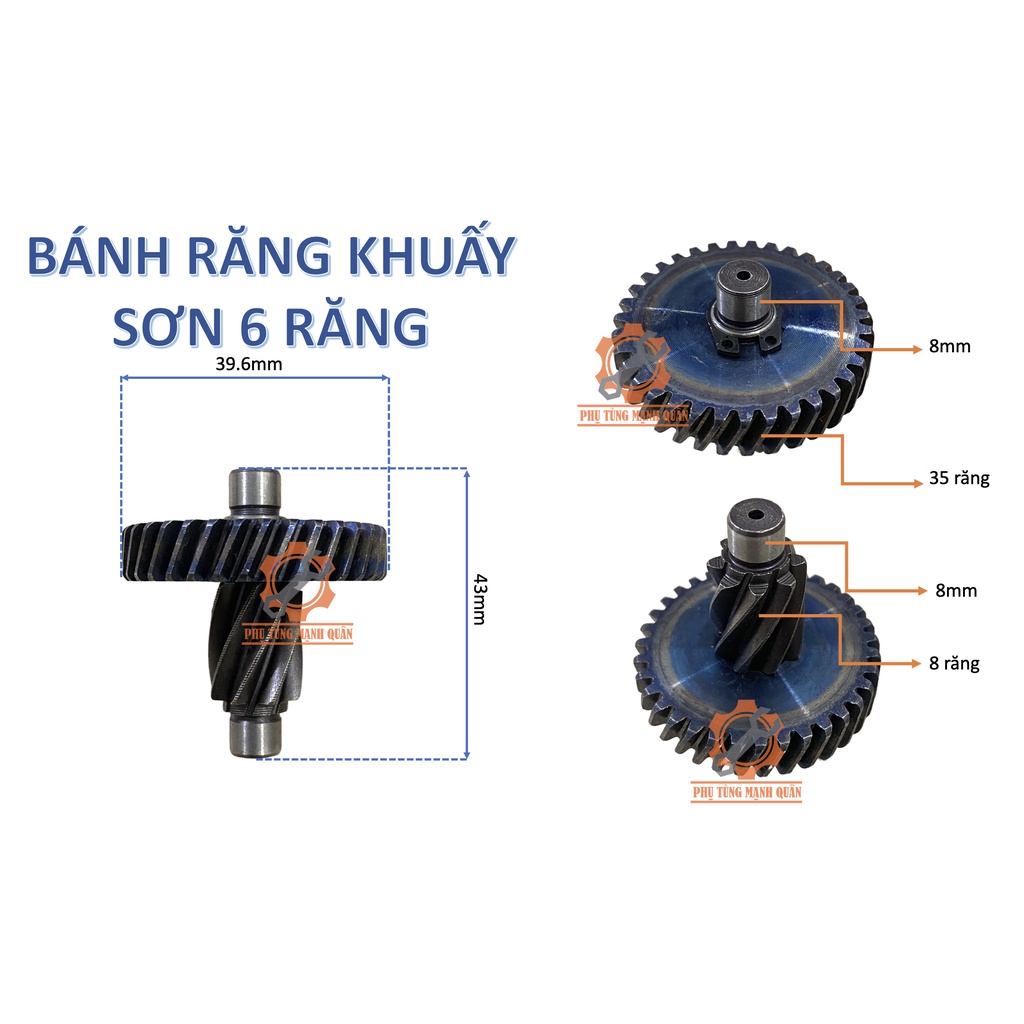 Bánh răng/nhông khuấy sơn 6 răng/8 răng