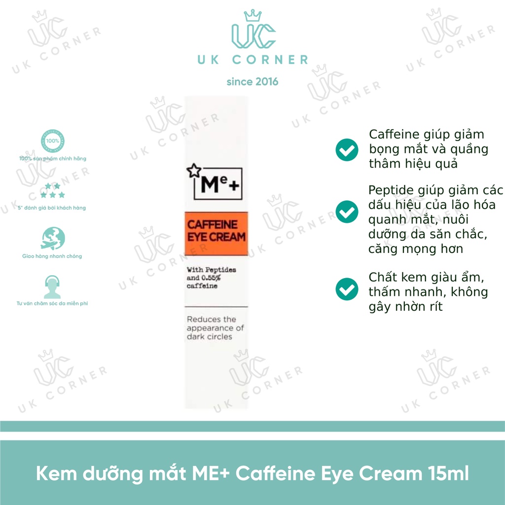[Bill UK] Kem dưỡng mắt ME+ Caffeine Eye Cream 15ml
