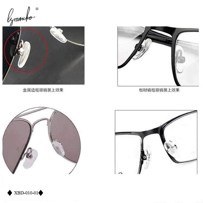 Set 10 Cặp Đệm Mũi Bằng Silicone PVC Chống Trượt Màu Vàng / Bạc Thoải Mái Cho Mắt Kính