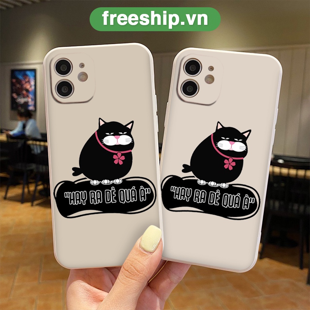 Ốp vuông iphone bảo vệ cam mèo đen ra dẻ ngộ nghĩnh cho 6/6splus/7/7plus/8/8plus/x/xr/xs/11/12/13/14/pro/max/plus/