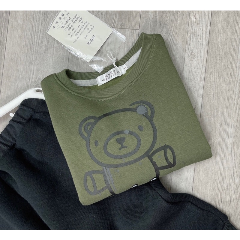 Bộ nỉ bông xuất dư hình gấu siêu xinh