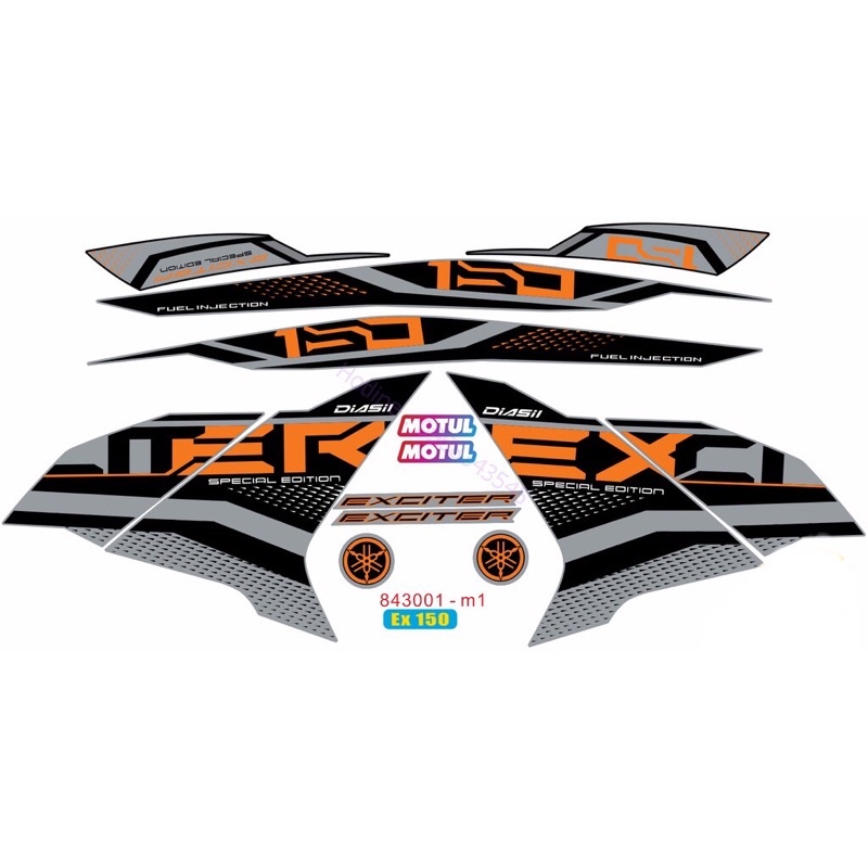 Decal Tem Exciter 150 tỉ lệ 1:12 - Decal Mô Hình tỉ lệ 1:12 | Scale 1:12