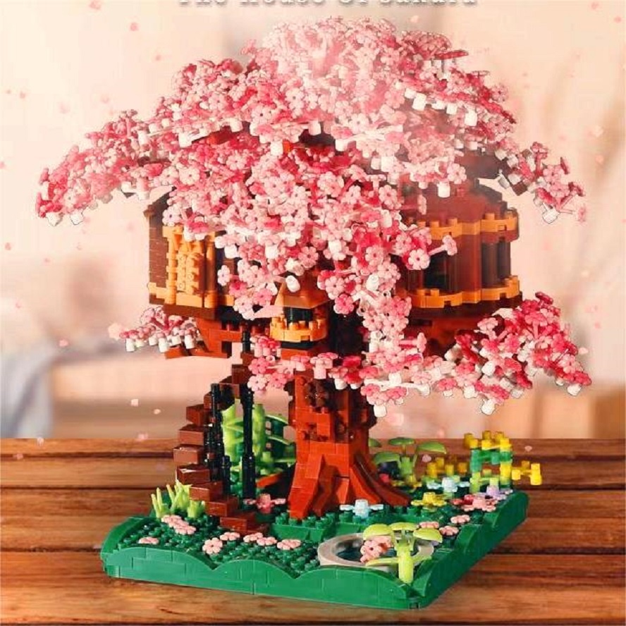 Bộ Đồ Chơi Lắp Ráp Cây Cầu Hoạt Hình Hoa Anh Đào Lãng Mạn