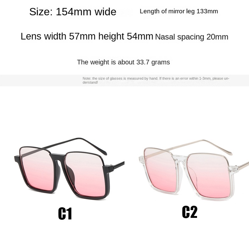 Kính Mát Gọng Vuông Lớn Trong Suốt Chống Tia UV Phong Cách Hàn Quốc Cổ Điển Thời Trang Cho Nữ