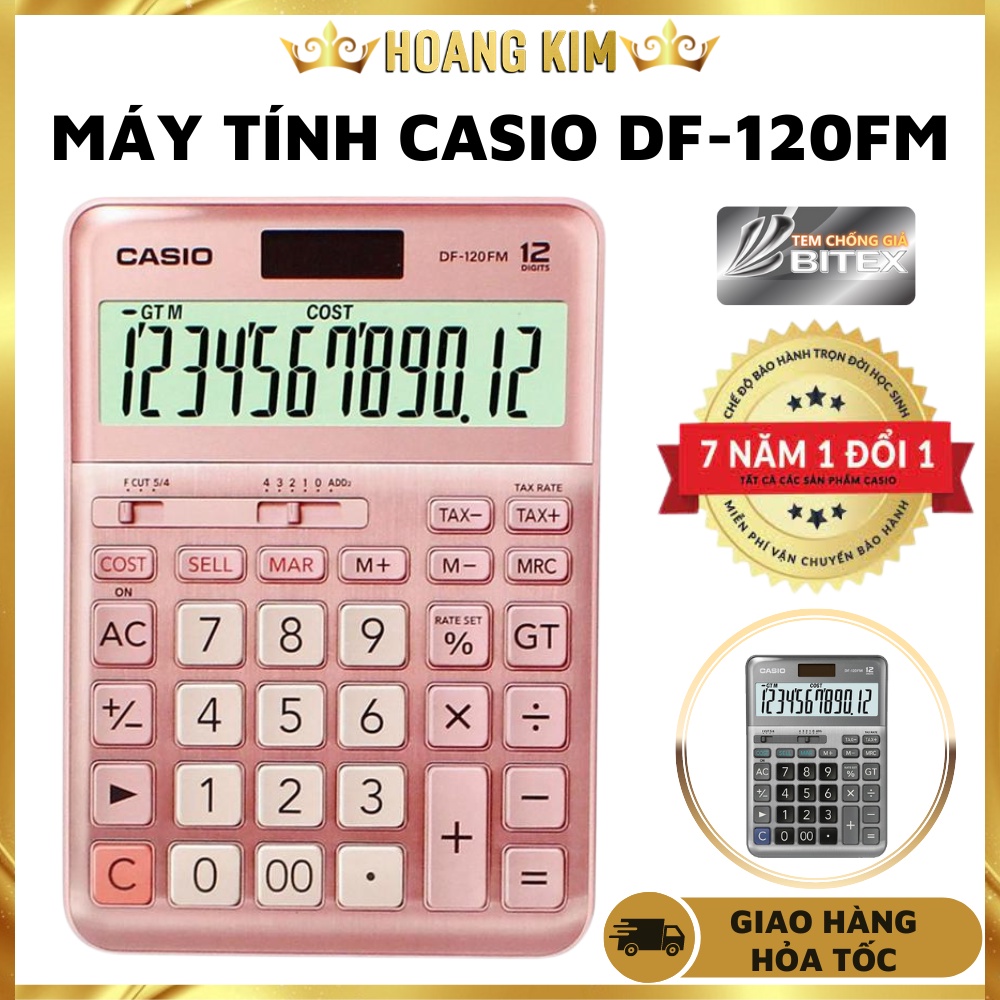 Máy tính Casio DF-120FM - Thông dụng dành cho kế toán, bán hàng - Chuẩn chính hãng - Bảo hành 7 năm