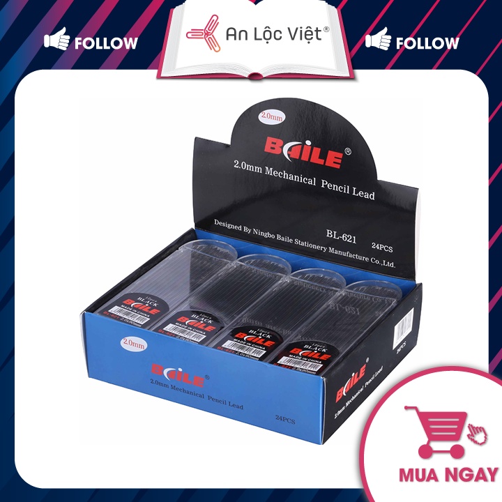 Bộ Ruột chì 2B Baile BL-621 2.0mm dành cho bút chì cơ
