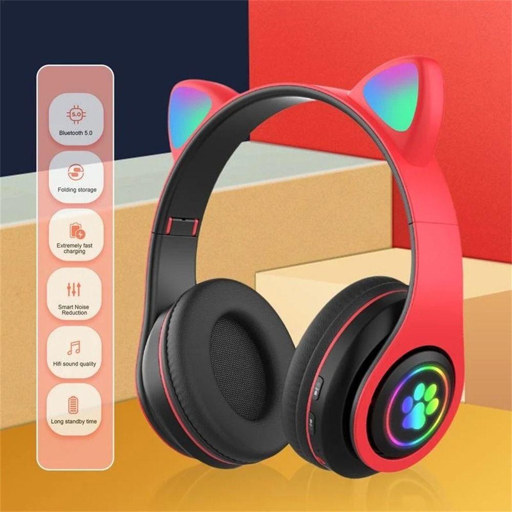 Tai Nghe Chụp Tai AUGUSTINA Bluetooth Không Dây Âm Thanh Nổi Giảm Tiếng Ồn Có Đèn LED RGB Cho Trẻ Em