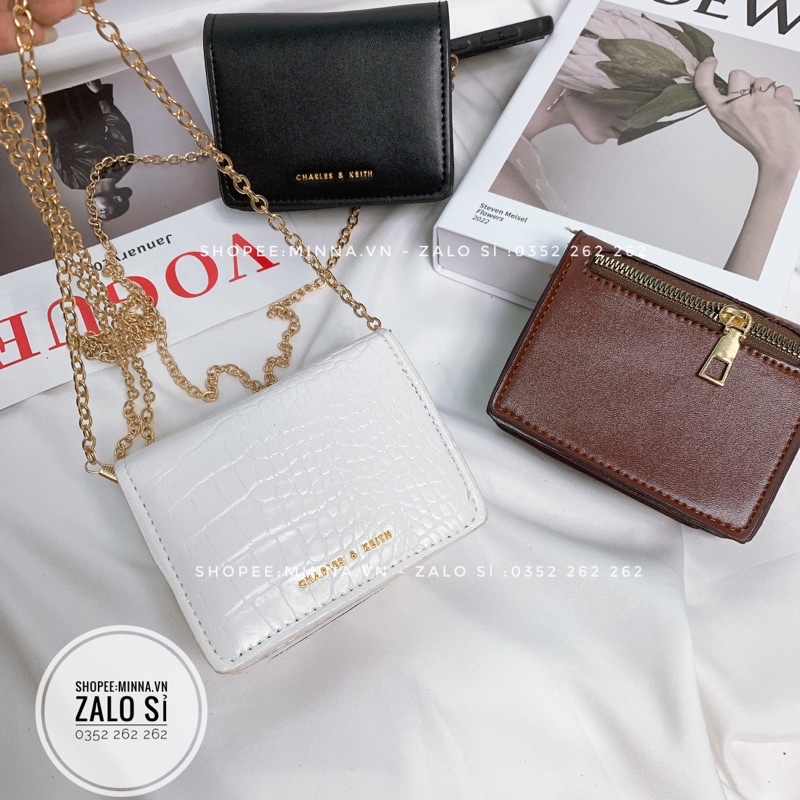 Túi đeo chéo mini nữ size 12 có ngăn kéo khoá mặt sau