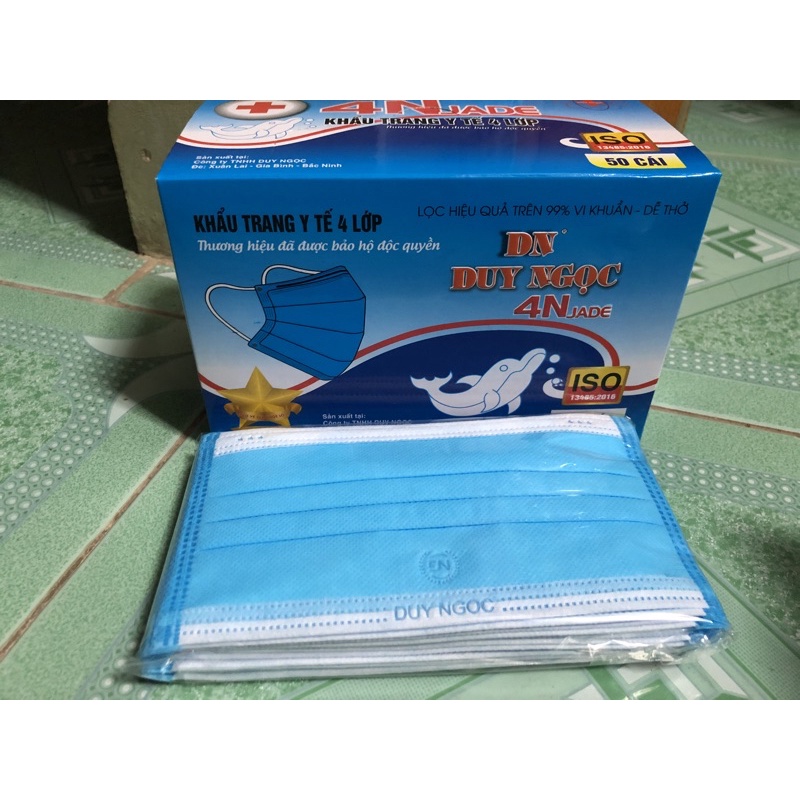 Khẩu trang y tế 4 lớp Duy Ngọc hộp 50 cái