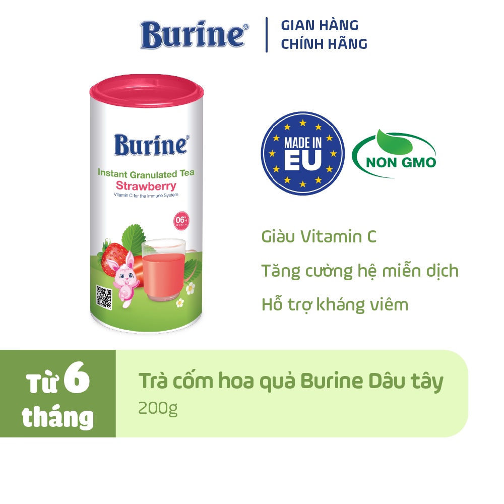 Trà Hoa Quả Hòa Tan BURINE Hương Vị Trái Cây Thơm Ngon, Bổ Sung Vitamin C Cho Bé