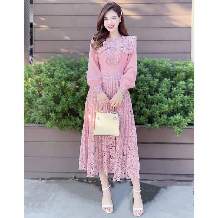 Đầm dự tiệc thiết kế 2 màu Trắng-Tím thiết kế body sang chảnh, Váy tiểu thư tôn dáng nổi bật