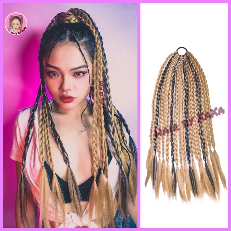 Chùm Tóc Giả Tết Bím To Mix Màu X26