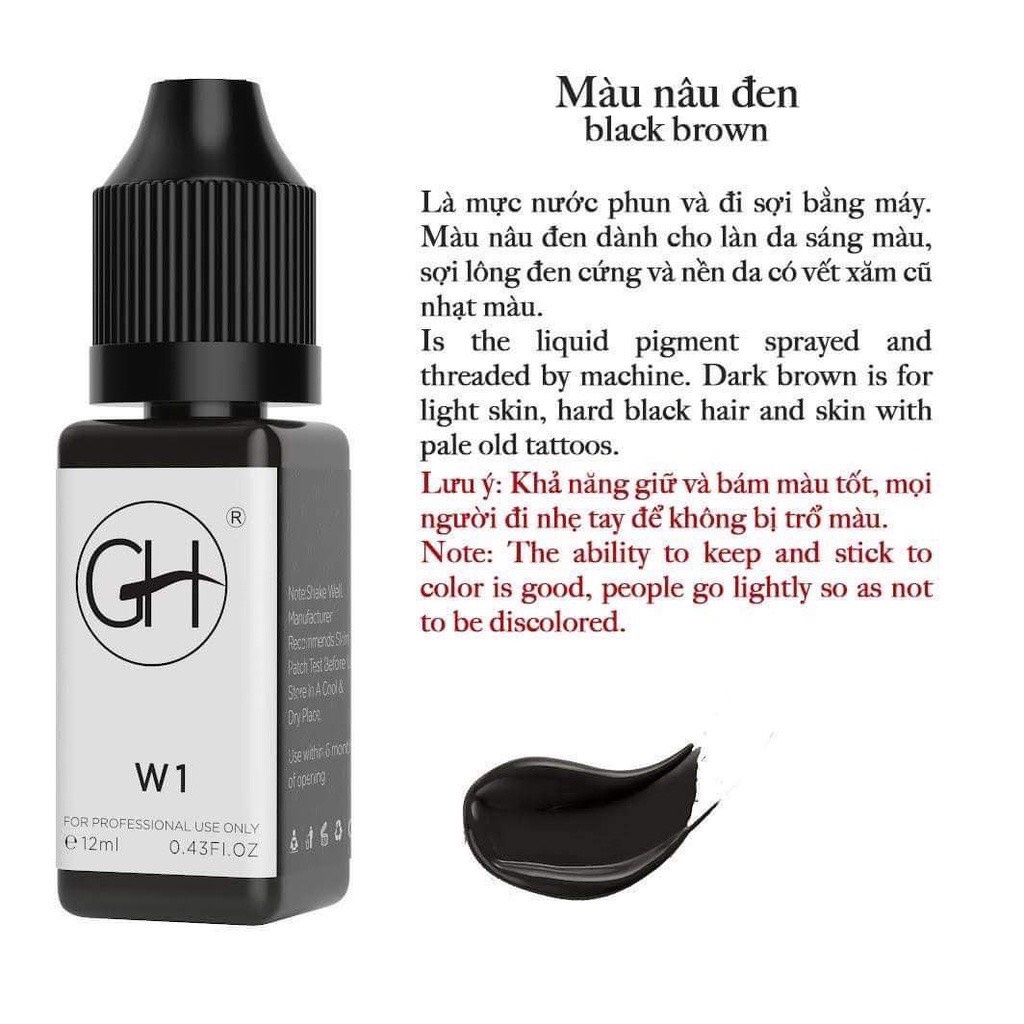 Mực GH Chuyên HairStrokes Tạo Sợi Bằng Máy, Phun Rải Hạt Chính Hãng