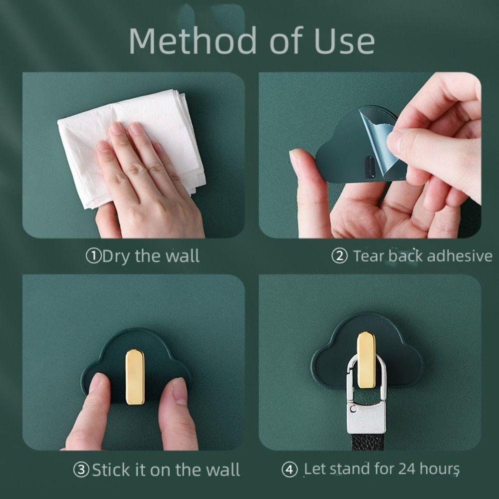 SUENIN Bộ 4 Móc Treo Quần Áo Gắn Tường Trang Trí