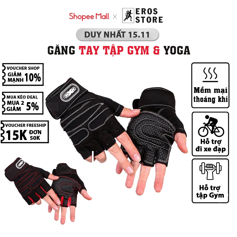 Găng Tay Thể Thao Tập Gym, Đi Phượt Siêu Dày Chính Hãng Eros Store