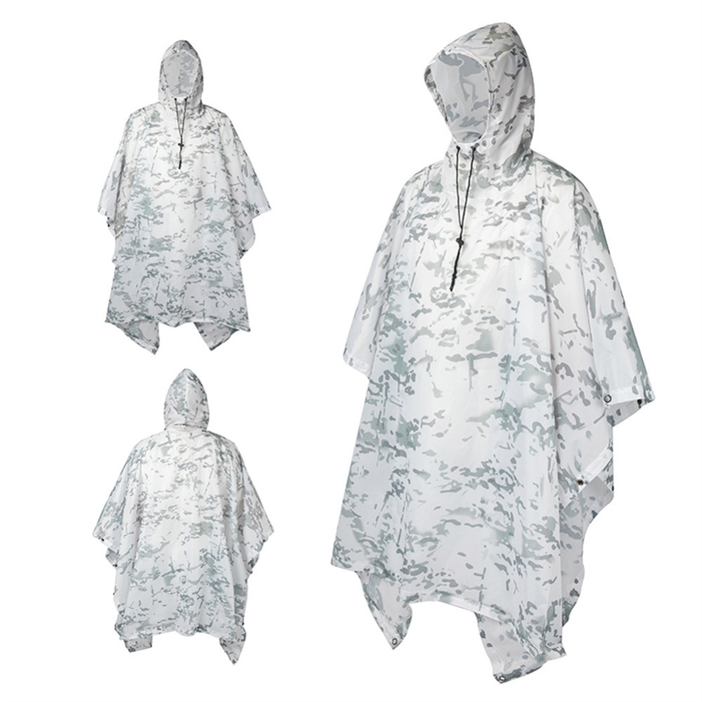 Ngụy Trang Mackintosh Rain Poncho Cắm Trại Ngoài Trời Áo Choàng Leo Núi Áo Choàng đẹp Trai Có Mũ Trùm đầu KINOSTAR Thoáng Khí.