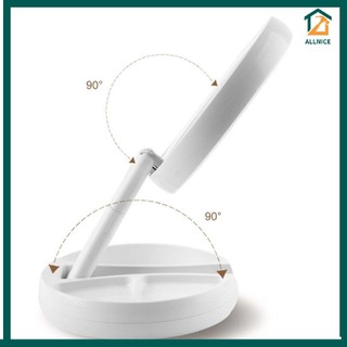 Makeup Mirror With Light USB Dual Side Desktop 10X Magnifying Foldable Mirror 1110