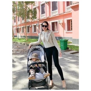 Quần legging ôm cạp cao co giãn ôm (hình thật)