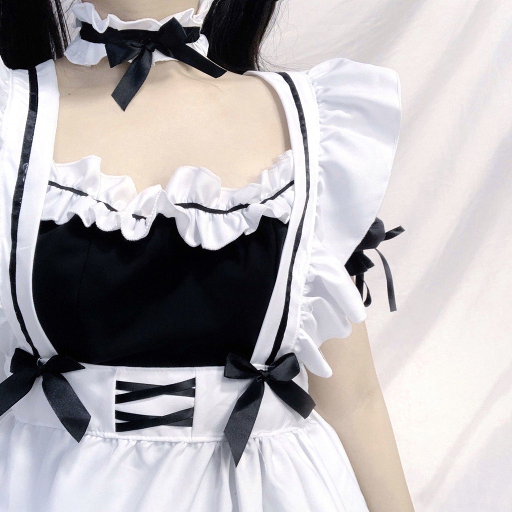 Cute Lolita French Maid Dress Sexy cos Cute Student Japanese Style Girls Woman Anime Cosplay Black White Dress Party Costumes Daily