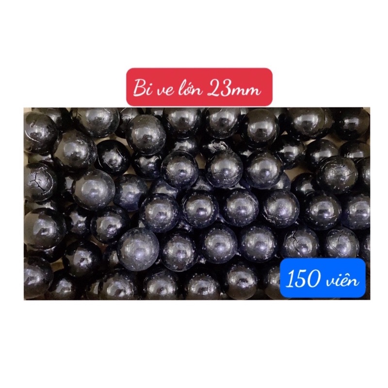 150 viên bi thủy tinh màu đen lớn 23mm - bi ve truyền thống - trang trí cây cảnh và hồ cá