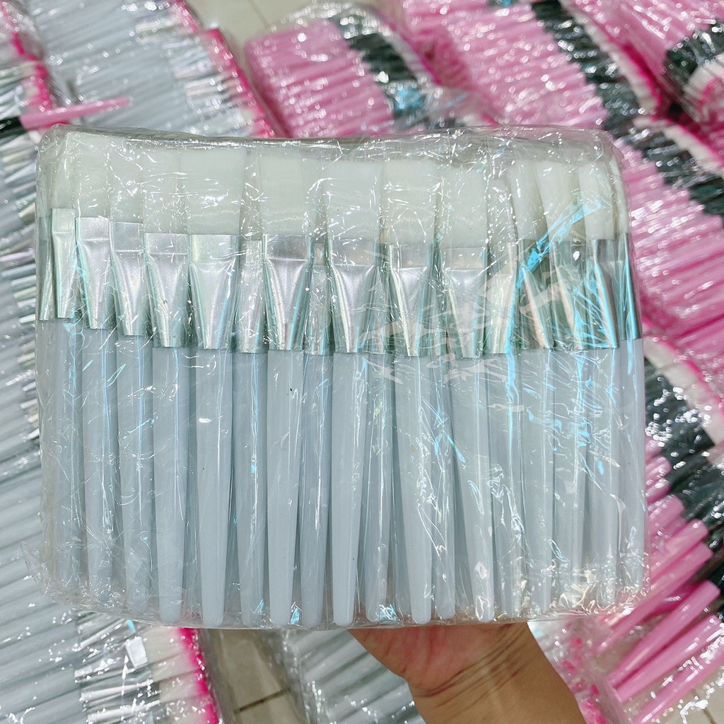 (Giá buôn - sỉ) 1000 cọ trộn mặt nạ, cọ đắp mặt, cọ quét mask cán hồng, cán trắng hàng cao cấp